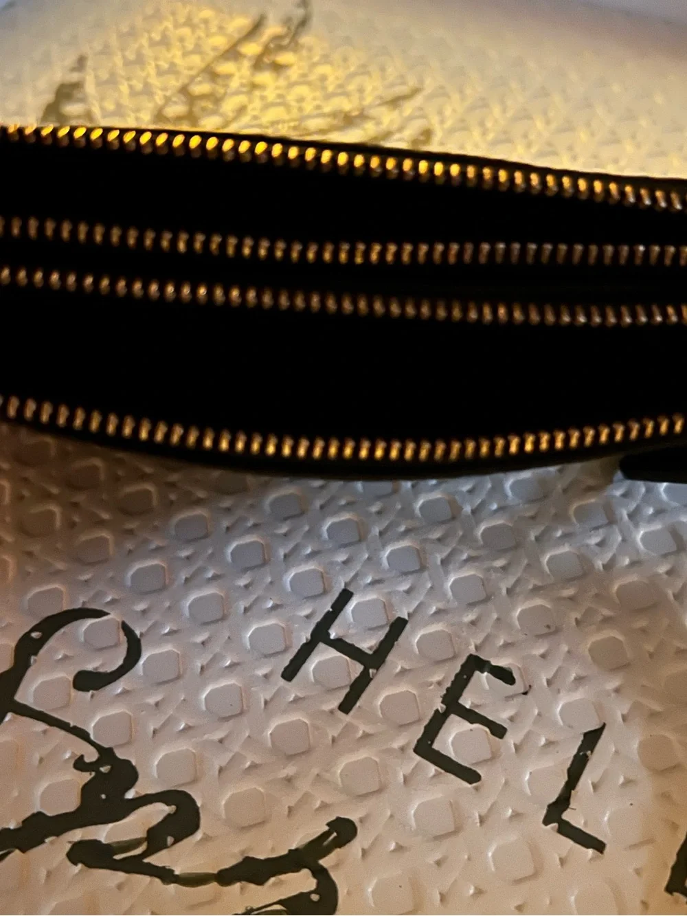 Coach Black Pebbled Leather Zip Wrist Pouch (Excellent Condition)